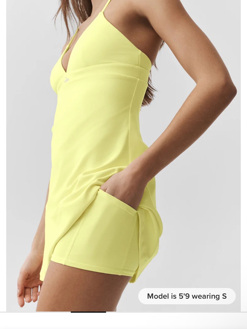 ALO Yoga Lemon Yellow Airbrush Splendor athletic dress - Picture 3 of 5